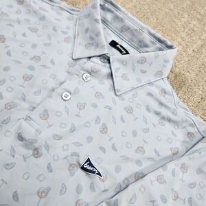 BREEZY Golf Polo Shirt Men Small AOP Drinking Open 2025 Staff Performance